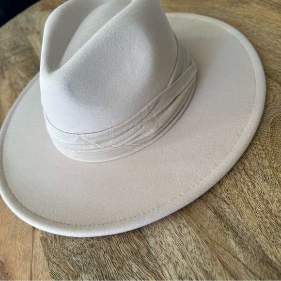 Gathered-Trim Fedora - Cream main image 4